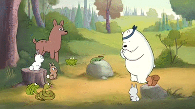 We Bare Bears Ice Martial Arts GIF