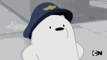 We Bare Bears Ice Wear Police Cap Nodding GIF