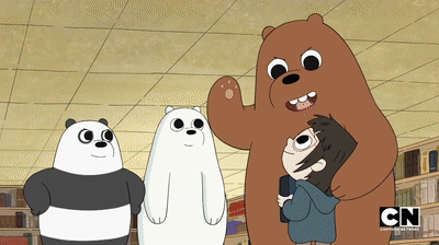 We Bare Bears Panda Library Funny GIF
