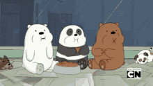 We Bare Bears Synchronize Eating GIF