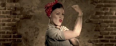 We Can Do It Pink Rosie Riveter GIF