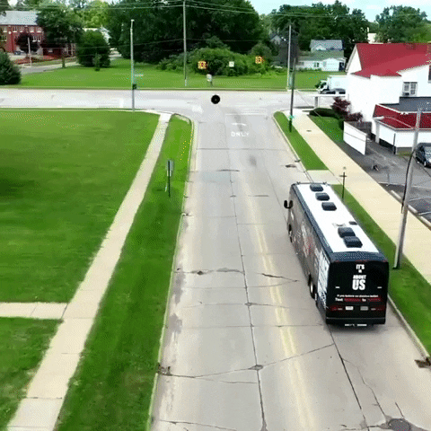 We Have Power Flipping Text Running Bus GIF