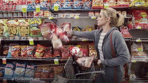 We'll Take The Lot Woman Grocery Shopping GIF