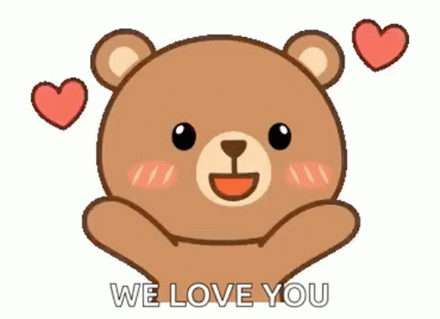Mocha Bear Flying Kiss We Love You GIF