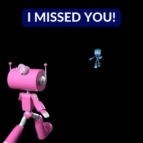 We Missed You Robots Hugging GIF