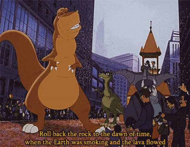 We're Back Dancing Dinosaur Animation GIF