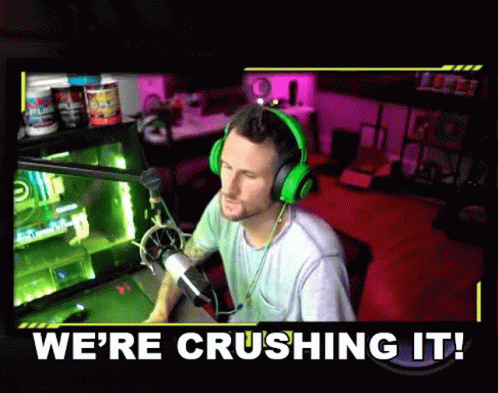 We're Crushing It Livestream GIF