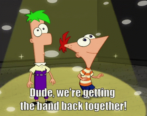 We're Getting The Band Back Together Phineas Ferb GIF