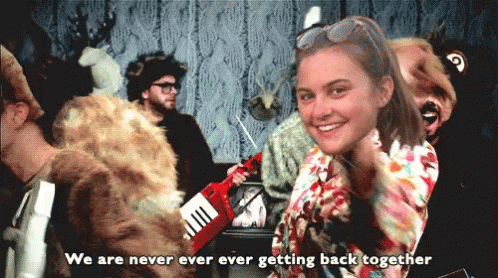 We're Never Getting The Band Back Together Random Girl Face GIF