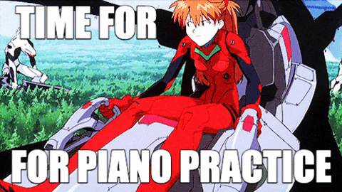 We Talking About Practice Piano Asuka Langley Soryu GIF