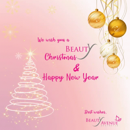 We Wish You A Beauty Christmas And Happy New Year Greeting Card GIF