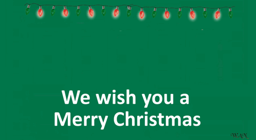 We Wish You A Merry Christmas Greeting Card With Christmas Ornaments GIF