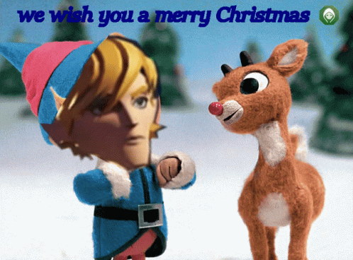 We Wish You A Merry Christmas Rudolph GIF