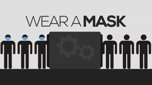 Wear a Mask Sign With People in Masks