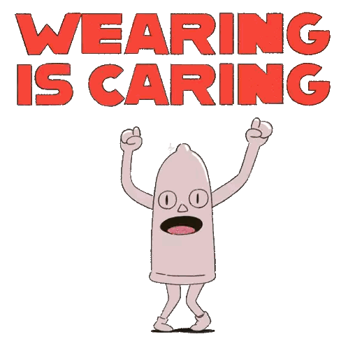Wearing Is Caring Condom Cartoon