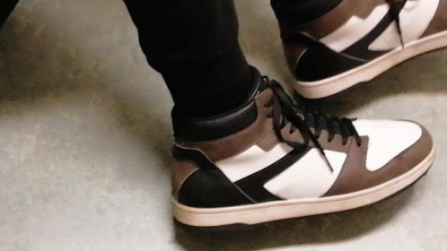 Wearing Jordan 4 Brown And White GIF