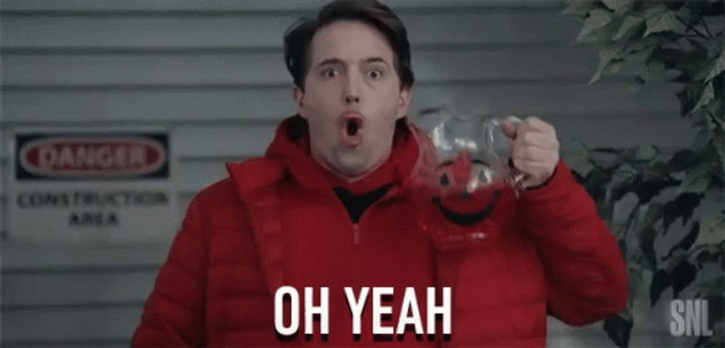 Wearing Kool Aid Man Costume Saying Oh Yeah GIF