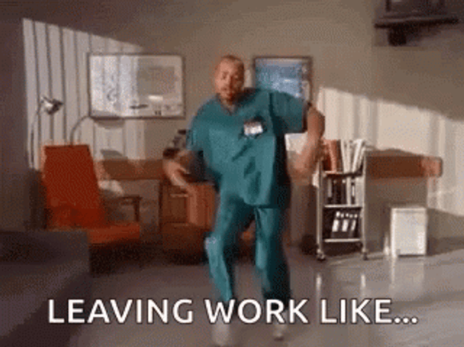 Wearing Scrubs Leaving Work GIF