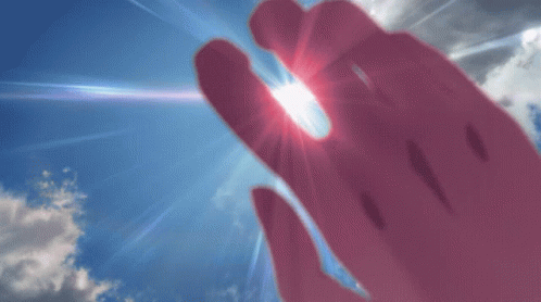 Weathering With You Hand Blocking Sun GIF