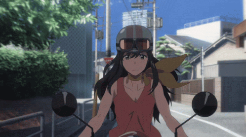 Weathering With You Nastumi Riding Motorcycle GIF