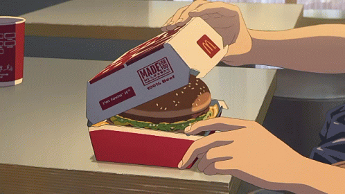 Weathering With You Opening Burger Box GIF