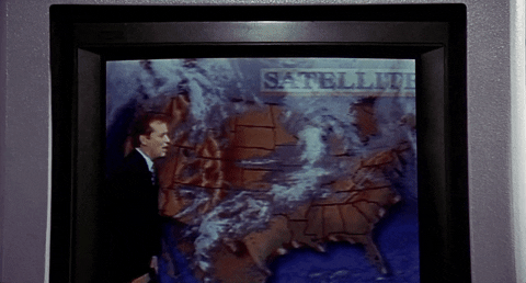 Weatherman Bill Murray Blowing Air GIF