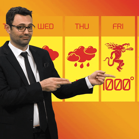 Weatherman Sinister Smirk Heat Forecast GIF