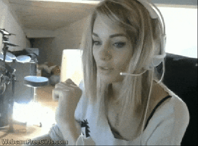 Webcam Girl Burning Hair GIF