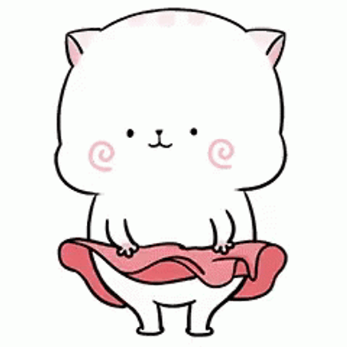 WeChat Cat Emoji Blowing Skirt GIF