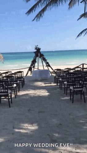 Wedding Eve Message On Beach GIF