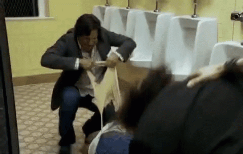 Wedgie Boys Bathroom GIF