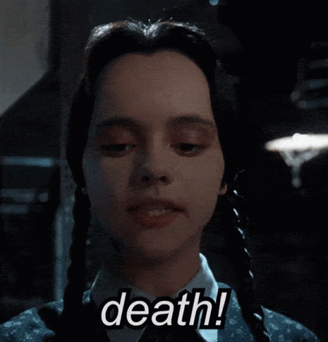 Wednesday Addams Giving A Speech About Death GIF