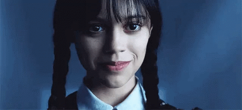 Big Wednesday Addams Is Smiling GIF