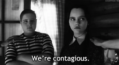 Wednesday Addams Says We're Contagious GIF