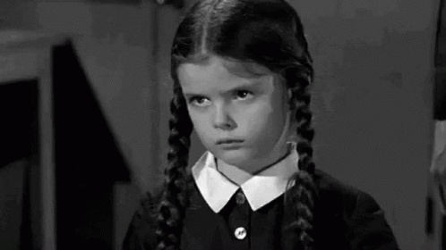 Little Wednesday Addams Horror Stares GIF