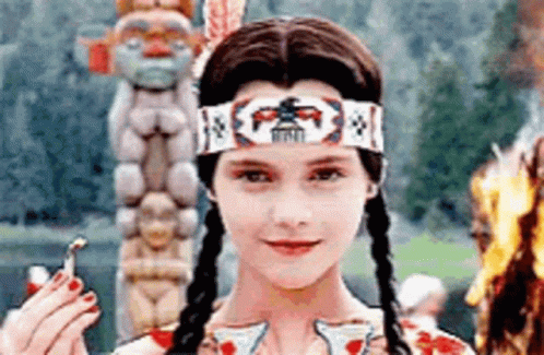Wednesday Addams On Fire Background GIF
