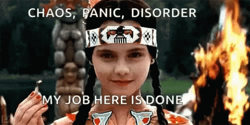 Wednesday Addams Chaos Panic Disorder Meme GIF