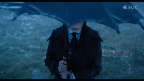 Wednesday Addams Holding Umbrella Rainy Wednesday GIF