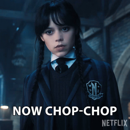 Wednesday Addams Now Chop GIF
