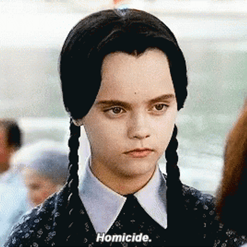 Wednesday Addams Says Homicide GIF