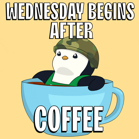 Wednesday Morning Fudgy Penguin Coffee GIF