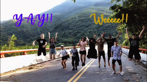Weeee Yay Jumping Friends GIF