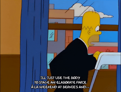 Weekend At Bernies Homer Simpson GIF