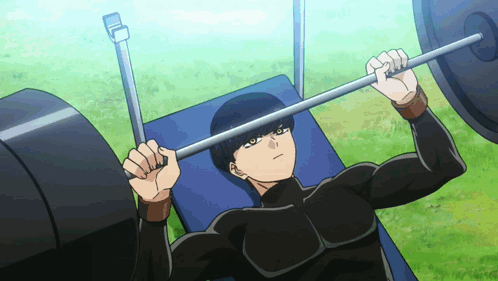 Weight Lifting Anime Mashle Funny Workout GIF