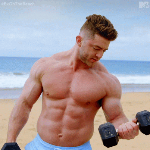 Weight Lifting Billy Reilich Muscle Dumbbell GIF