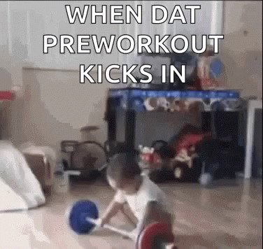 Weight Lifting Funny Baby Workout GIF