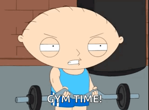 Weight Lifting Gym Time Stewie Griffin Family Guy GIF