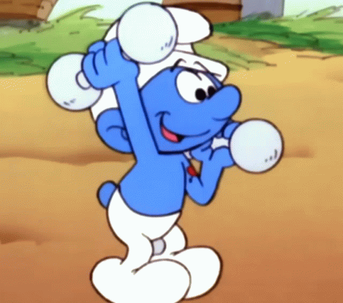 Weight Lifting Hefty Smurf The Smurfs GIF
