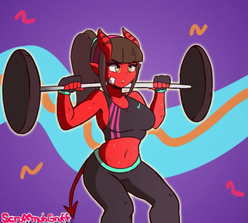Weight Lifting Meru The Succubus Workout GIF