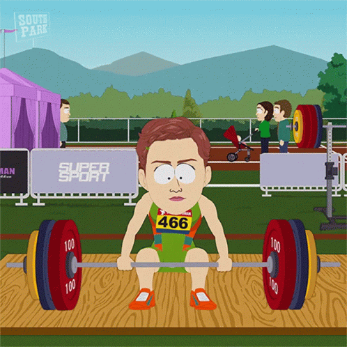 Weight Lifting Strong Woman South Park GIF